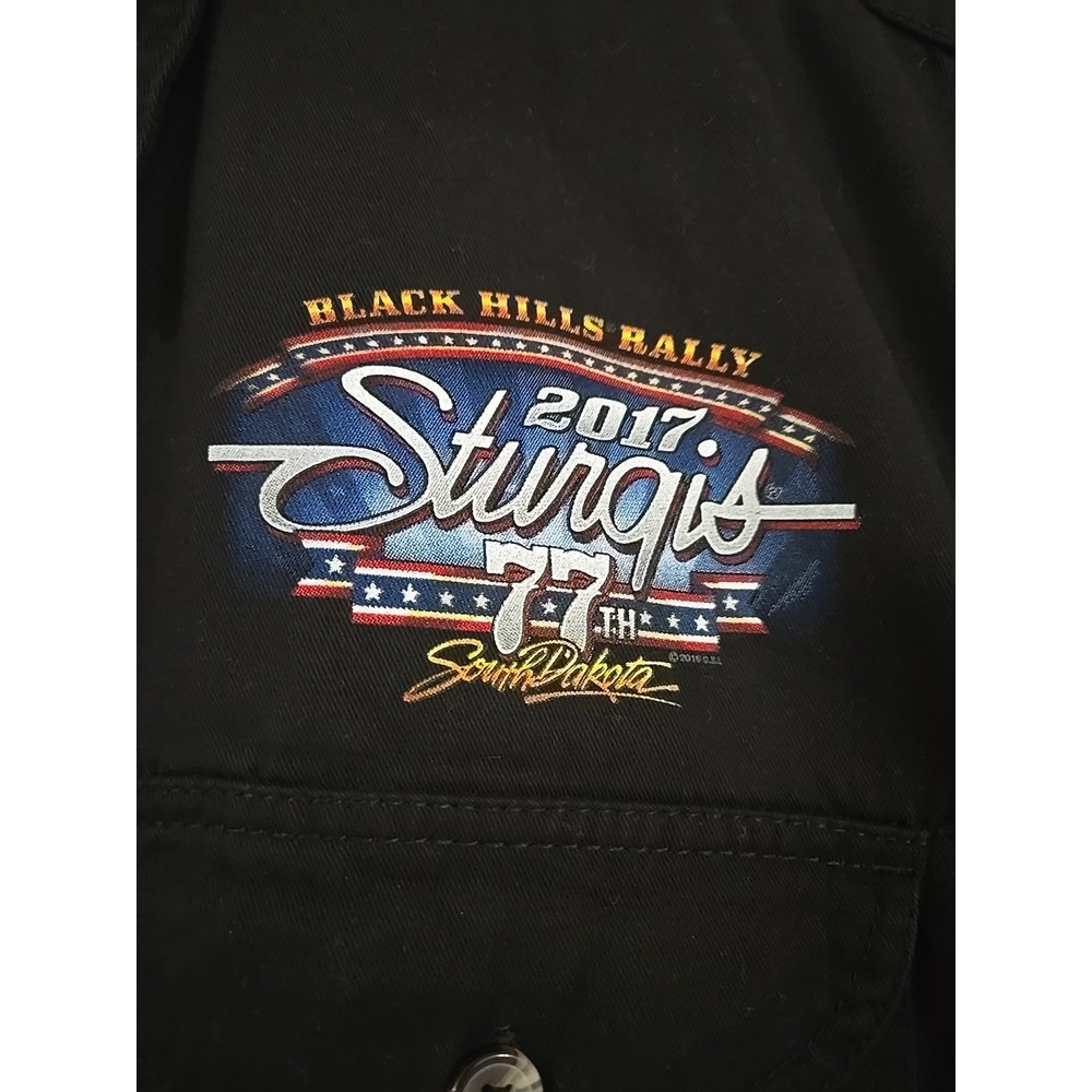 Sturgis 2017 Black Hills Rally 77th Anniversary Sleeveless Biker Shirt Black XL - Picture 5 of 16